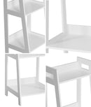 White 4 Tier Corner Ladder Display Shelves