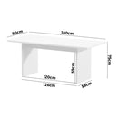 180cm White Timber Rectangular Dining Table
