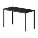 120cm Black Rectangular Dining Table with Metal Legs