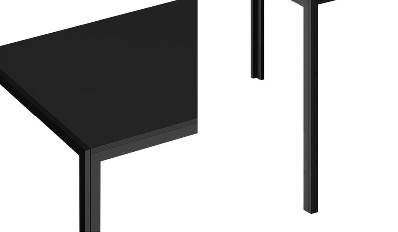 120cm Black Rectangular Dining Table with Metal Legs