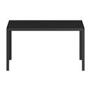 140cm Black Rectangular Dining Table with Metal Legs