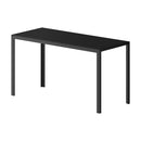 140cm Black Rectangular Dining Table with Metal Legs