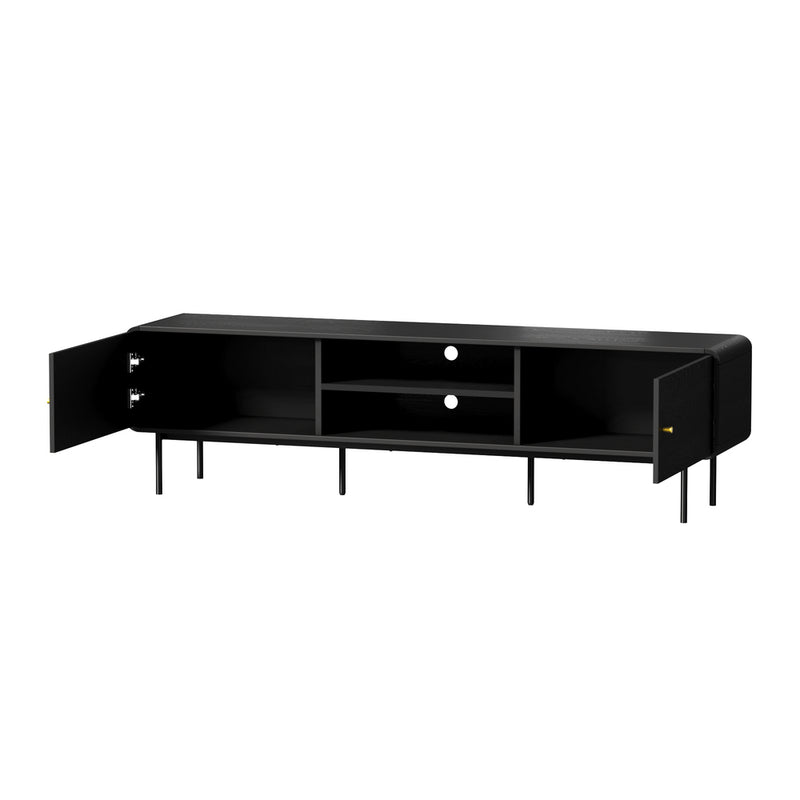 180cm Black Wooden TV Cabinet Entertainment Unit Stand