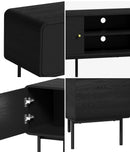 180cm Black Wooden TV Cabinet Entertainment Unit Stand