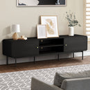 180cm Black Wooden TV Cabinet Entertainment Unit Stand