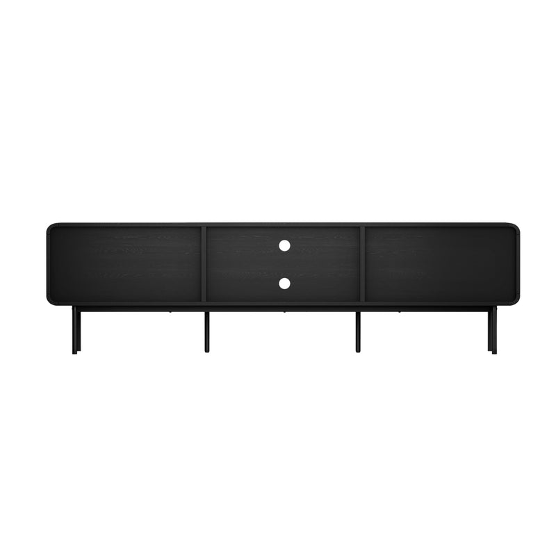 180cm Black Wooden TV Cabinet Entertainment Unit Stand