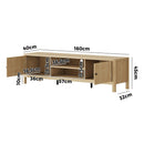 160cm Natural Wooden TV Cabinet Entertainment Unit Stand