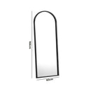 Black Arched Wooden Full Length Floor Mirror