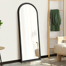 Black Arched Wooden Full Length Floor Mirror
