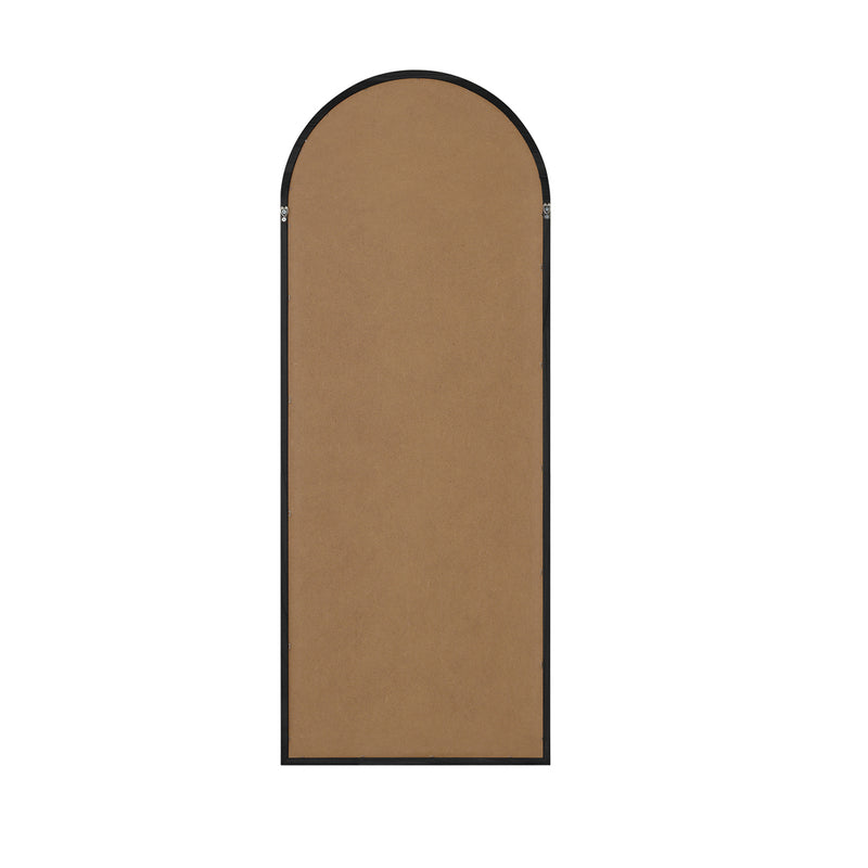 Black Arched Wooden Full Length Floor Mirror