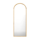 Light Brown Arched Wooden Full Length Mirror