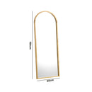 Light Brown Arched Wooden Full Length Mirror