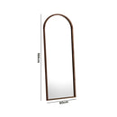 Dark Brown Arched Wooden Full Length Mirror