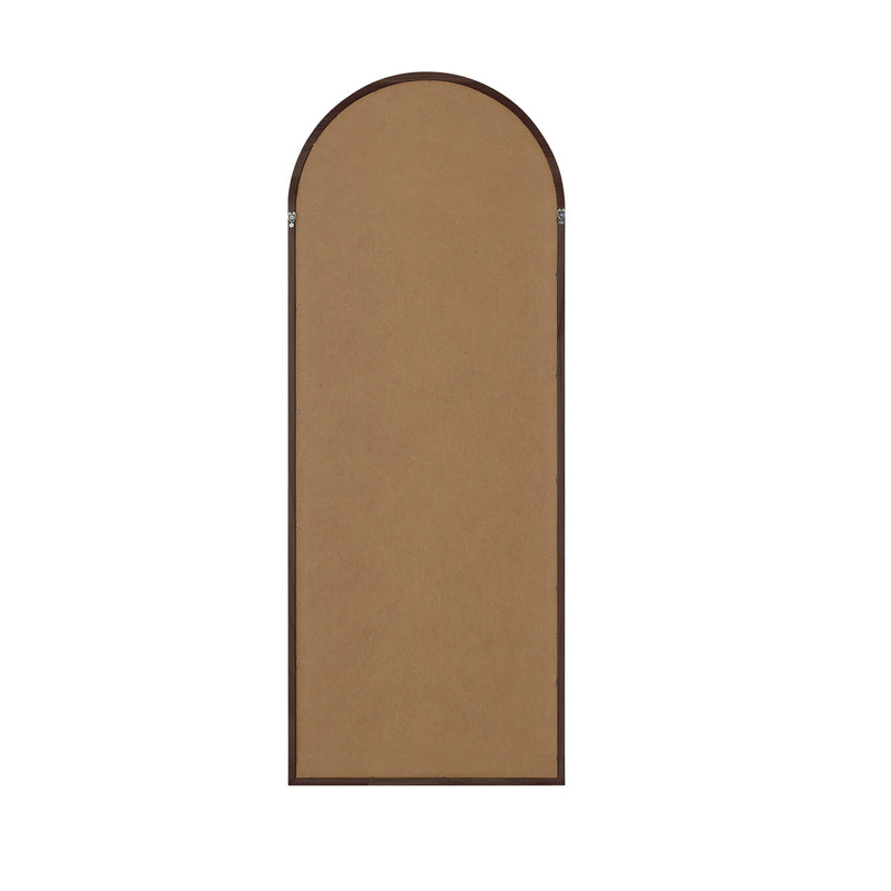 Dark Brown Arched Wooden Full Length Mirror