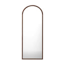Dark Brown Arched Wooden Full Length Mirror