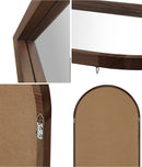 Dark Brown Arched Wooden Full Length Mirror