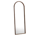 Dark Brown Arched Wooden Full Length Mirror