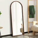 Dark Brown Arched Wooden Full Length Mirror