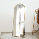 Gold Metal Frame Arched Full Length Free Standing Mirror