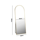 Gold Metal Frame Arched Full Length Free Standing Mirror