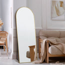 Gold Metal Frame Arched Full Length Free Standing Mirror