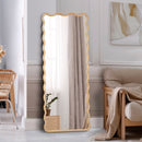 Wooden Wavy Full Length Floor Mirror