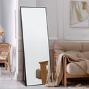 Black Wooden Rectangular Full Length Mirror