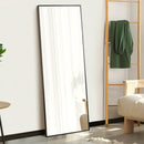 Black Wooden Rectangular Full Length Mirror