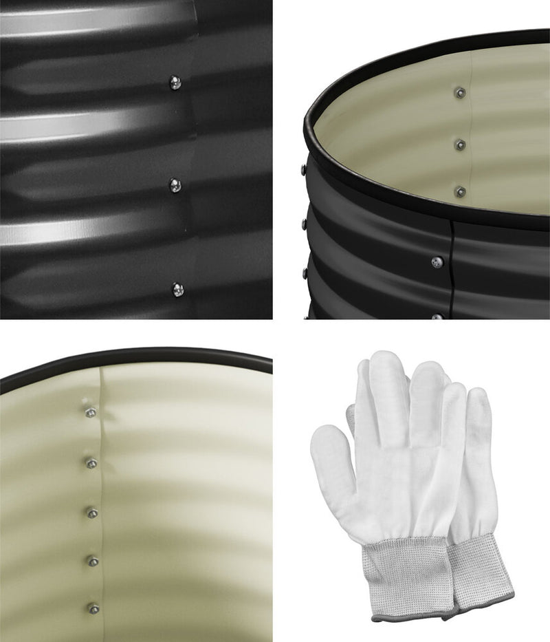 Round Galvanized Steel Garden Bed