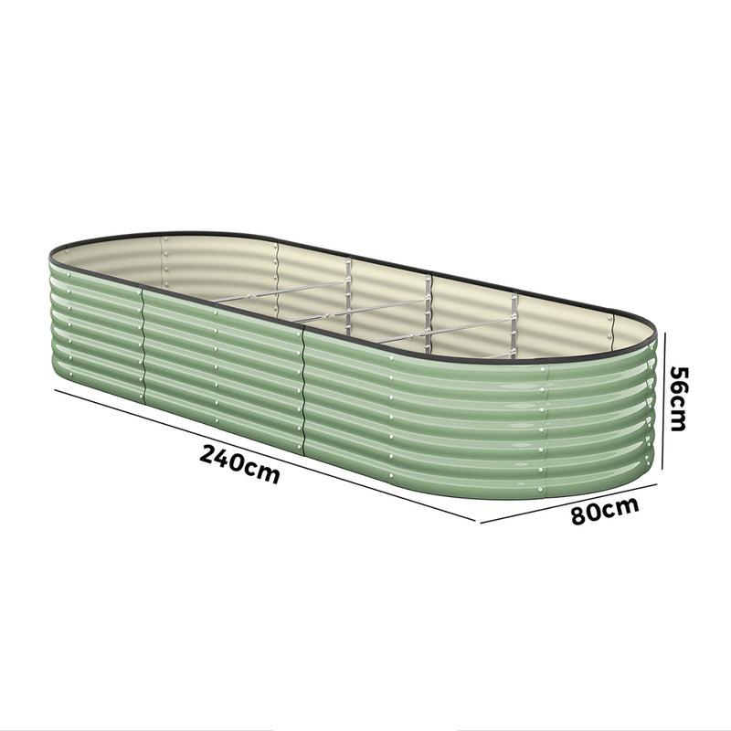 Green Galvanized Raised Garden Bed Planter Box Container