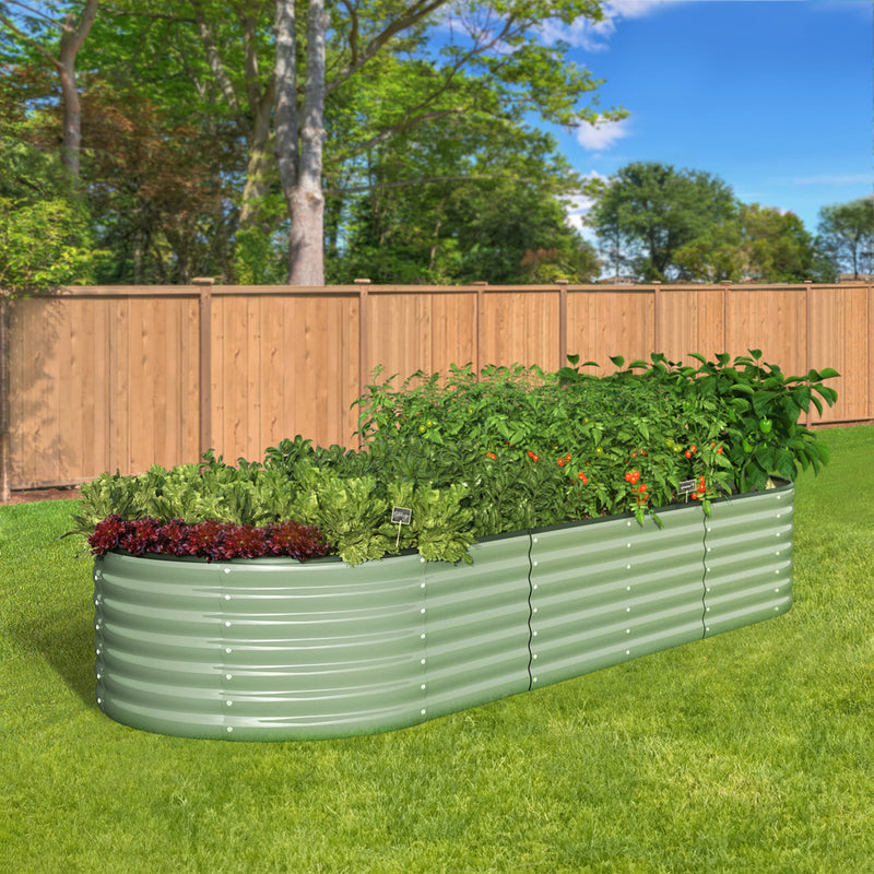 Green Galvanized Raised Garden Bed Planter Box Container