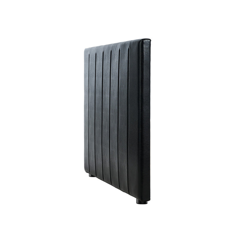 Black Leather King Single Size Bed Frame with Headboard
