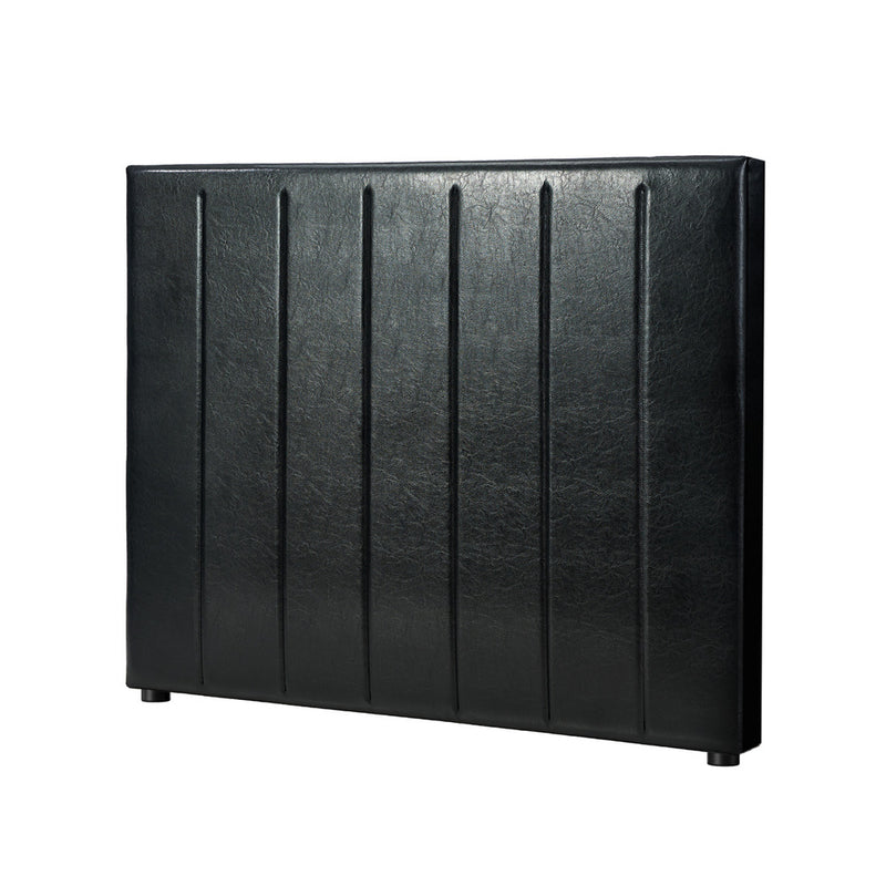 Black Leather King Single Size Bed Frame with Headboard