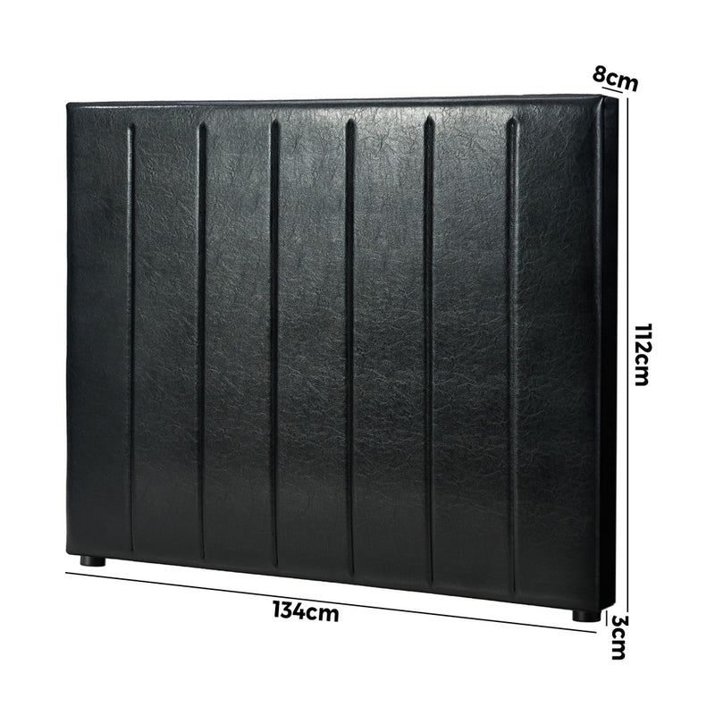Black Leather King Single Size Bed Frame with Headboard