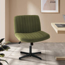 Green Sherpa Mid Back Armless Office Chair with Wide Seat