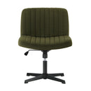 Green Sherpa Mid Back Armless Office Chair with Wide Seat