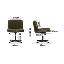 Green Sherpa Mid Back Armless Office Chair with Wide Seat