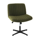 Green Sherpa Mid Back Armless Office Chair with Wide Seat