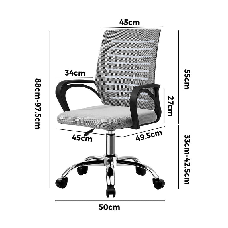 Black and Grey Mesh Office Chair with Breathable Backrest