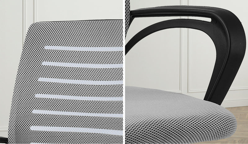 Black and Grey Mesh Office Chair with Breathable Backrest