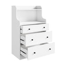 White Sideboard Buffet Cupboard with 3 Drawers