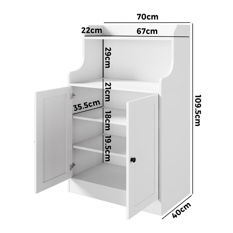 White Buffet Sideboard Cupboard with 2 Doors Hallway Table