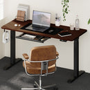 140cm Black and Walnut Electric Height Adjustable Standing Desk with Drawer