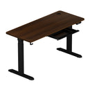 140cm Black and Walnut Electric Height Adjustable Standing Desk with Drawer