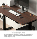150cm Black and Walnut Electric Height Adjustable Standing Desk with Drawer