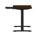 150cm Black and Walnut Electric Height Adjustable Standing Desk with Drawer