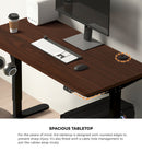 150cm Black and Walnut Electric Height Adjustable Standing Desk with Drawer