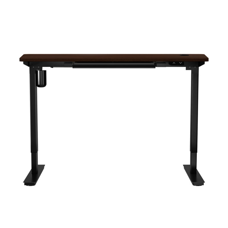 150cm Black and Walnut Electric Height Adjustable Standing Desk with Drawer