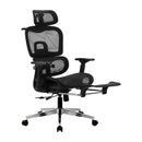 Black and Oak Sit Stand Office Desk and Ergonomic Mesh Chair Set