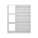 White Shoe Rack Storage Cabinet with Display Shelves